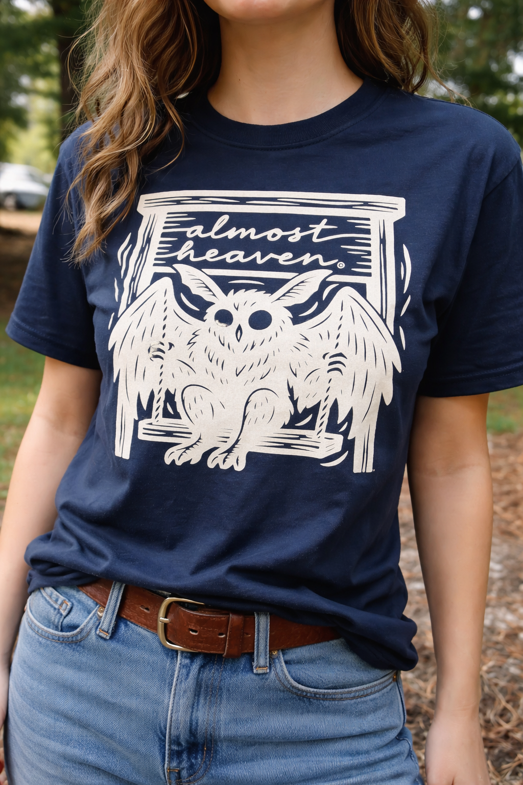 Almost Heaven Mothman Graphic Tee, West Virginia Folklore Shirt